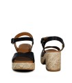 SANDALIAS DE TACÓN PLANTA DE GEL PARA MUJER APLAUSO BOMBI 3132 NEGRO