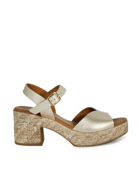 SANDALIAS DE TACÓN PLANTA DE GEL PARA MUJER APLAUSO BOMBI 3132 PLATINO
