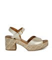 SANDALIAS DE TACÓN PLANTA DE GEL PARA MUJER APLAUSO BOMBI 3132 PLATINO