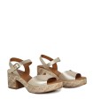 SANDALIAS DE TACÓN PLANTA DE GEL PARA MUJER APLAUSO BOMBI 3132 PLATINO