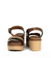 SANDALIAS DE PIEL METALIZADA CON PLANTA DE GEL PARA MUJER APLAUSO 2656 MULTICOLOR