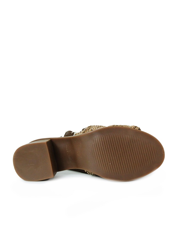 SANDALIAS DE TACÓN CON PLANTA DE GEL PARA MUJER APLAUSO 2732 CUERO