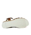 SANDALIAS DE PIEL CON CUÑA Y PLANTA DE GEL PARA MUJER APLAUSO 5542 CUERO