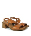 SANDALIAS DE PIEL CON TACÓN Y PLANTA DE GEL PARA MUJER APLAUSO 2791 CUERO