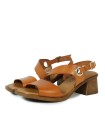 SANDALIAS DE PIEL CON TACÓN Y PLANTA DE GEL PARA MUJER APLAUSO 2791 CUERO