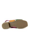 SANDALIAS CONFORT METALIZADAS DE PIEL PARA MUJER APLAUSO FUXIA MULTI 2684