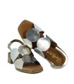 SANDALIAS CONFORT METALIZADAS PLATA PARA MUJER MULTI APLAUSO 2684