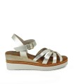 SANDALIAS DE CUÑA CON PLANTA DE GEL PARA MUJER APLAUSO 5542 PLATINO