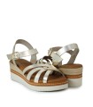 SANDALIAS DE CUÑA CON PLANTA DE GEL PARA MUJER APLAUSO 5542 PLATINO