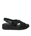 SANDALIAS DE PIEL CON PLANTA DE GEL PARA MUJER APLAUSO 6621 NEGRO