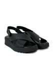 SANDALIAS DE PIEL CON PLANTA DE GEL PARA MUJER APLAUSO 6621 NEGRO