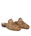 ZAPATO TEJIDO EN PIEL TEJIDA DESTALONADO CON TACÓN BAJO APLAUSO 1437 MULTIFUEGO