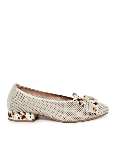 BAILARINA DE PIEL CON BORLA PARA MUJER APLAUSO ROCK 06 BEIGE