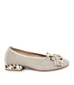 BAILARINA DE PIEL CON BORLA PARA MUJER APLAUSO ROCK 06 BEIGE