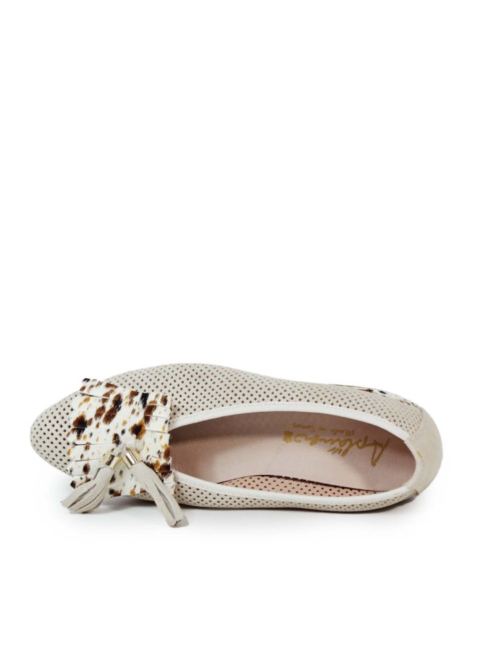 BAILARINA DE PIEL CON BORLA PARA MUJER APLAUSO ROCK 06 BEIGE