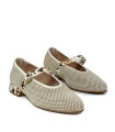 BAILARINA DE PIEL CON TACÓN ANIMAL PRINT DE MUJER APLAUSO ROCK 11 BEIGE