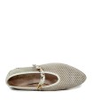BAILARINA DE PIEL CON TACÓN ANIMAL PRINT DE MUJER APLAUSO ROCK 11 BEIGE