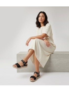 SANDALIAS DE PIEL CON PLANTILLA EXTRAIBLE PARA MUJER APLAUSO 4531 NEGRO