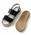 SANDALIAS DE PIEL CON PLANTILLA EXTRAIBLE PARA MUJER APLAUSO 4531 NEGRO