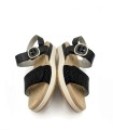 SANDALIAS DE PIEL CON PLANTILLA EXTRAIBLE PARA MUJER APLAUSO 4531 NEGRO