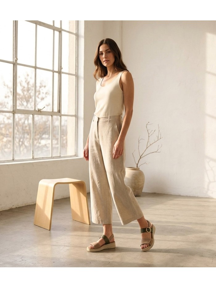 SANDALIAS DE PIEL CON PLANTILLA EXTRAIBLE PARA MUJER APLAUSO 4527 COMBI VERDE