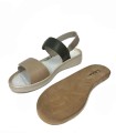 SANDALIAS DE PIEL CON PLANTILLA EXTRAIBLE PARA MUJER APLAUSO 4527 COMBI VERDE