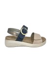 SANDALIAS DE PIEL CON PLANTILLA EXTRAIBLE PARA MUJER APLAUSO COMBI 4527 AZUL