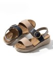 SANDALIAS DE PIEL CON PLANTILLA EXTRAIBLE PARA MUJER APLAUSO COMBI 4527 AZUL