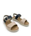 SANDALIAS DE PIEL CON PLANTILLA EXTRAIBLE PARA MUJER APLAUSO COMBI 4527 AZUL