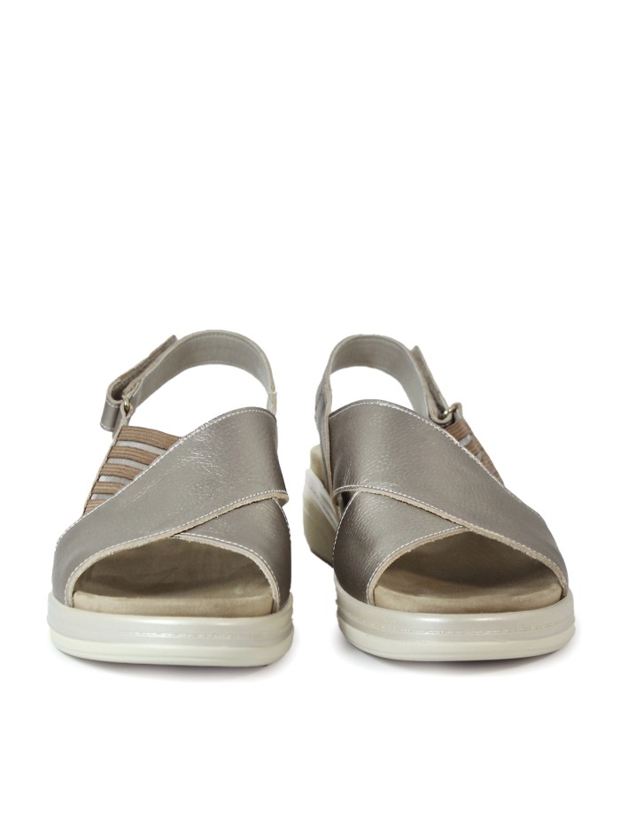 SANDALIAS DE PIEL CON PLANTILLA EXTRAIBLE PARA MUJER APLAUSO 4523 ORO