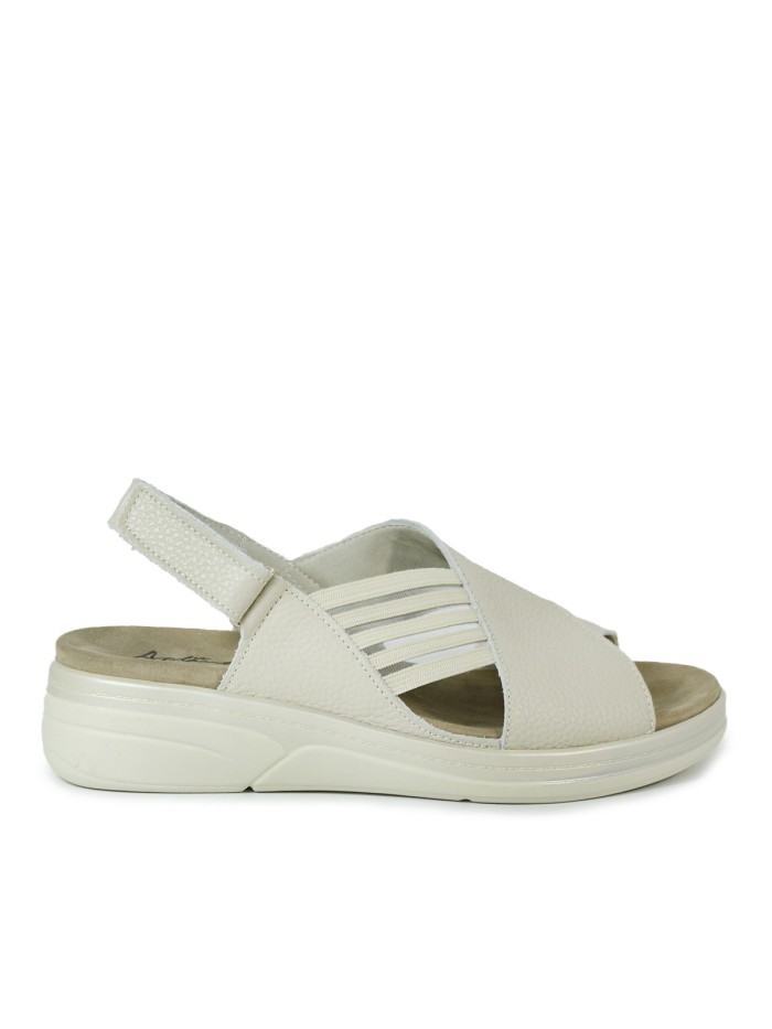 SANDALIAS DE PIEL CON PLANTILLA EXTRAIBLE PARA MUJER BEIGE APLAUSO 4523