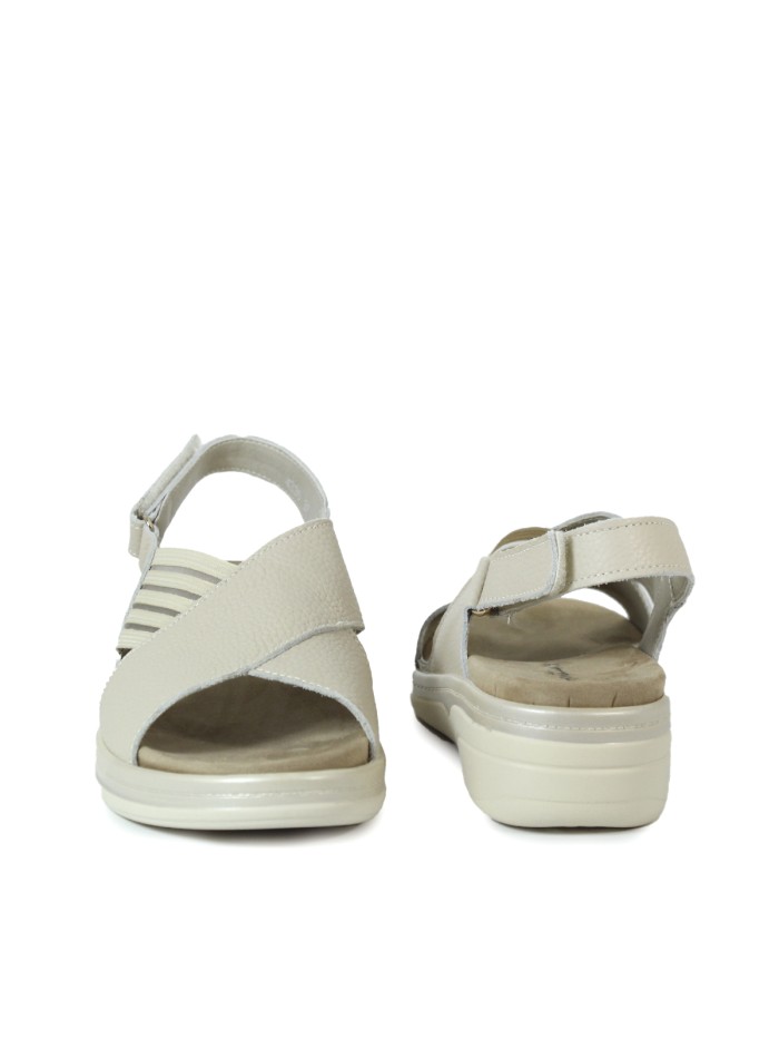 SANDALIAS DE PIEL CON PLANTILLA EXTRAIBLE PARA MUJER BEIGE APLAUSO 4523