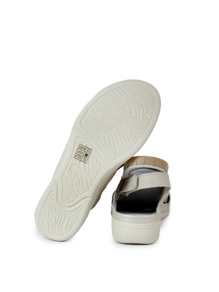 SANDALIAS DE PIEL CON PLANTILLA EXTRAIBLE PARA MUJER BEIGE APLAUSO 4523