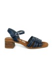 SANDALIAS CÓMODAS DE PIEL CON PLANTA DE GEL DE MUJER APLAUSO 5903 MARINO