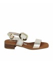 SANDALIAS DE PIEL CON MAXIHEBILLA Y PLANTA DE GEL PARA MUJER APLAUSO 5894 HIELO