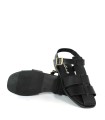 SANDALIA DE PIEL ESTILO CANGREJERA CON PLANTA DE GEL PARA MUJER APLAUSO 5582 NEGRO