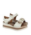 SANDALIAS DE PIEL CON CUÑA Y PLANTA DE GEL PARA MUJER APLAUSO 5974 HIELO