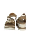SANDALIAS DE PIEL CON CUÑA Y PLANTA DE GEL PARA MUJER APLAUSO 5974 CUERO