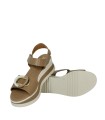 SANDALIAS DE PIEL CON CUÑA Y PLANTA DE GEL PARA MUJER APLAUSO 5974 CUERO