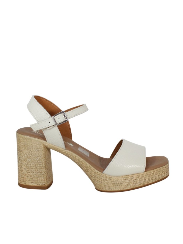 SANDALIAS DE TACÓN EN PIEL CON PLANTA DE GEL PARA MUJER APLAUSO 5732 HIELO