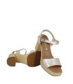 SANDALIAS DE TACÓN EN PIEL CON PLANTA DE GEL PARA MUJER APLAUSO 5732 ORO