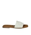 SANDALIAS DE PIEL PLANAS CON PLANTA DE GEL APLAUSO 5550 HIELO