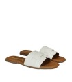 SANDALIAS DE PIEL PLANAS CON PLANTA DE GEL APLAUSO 5550 HIELO
