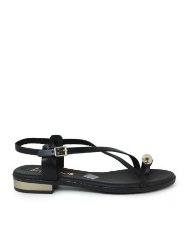 SANDALIAS DE PIEL EN TENDENCIA PARA MUJER APLAUSO 5587 NEGRO