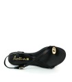 SANDALIAS DE PIEL EN TENDENCIA PARA MUJER APLAUSO 5587 NEGRO