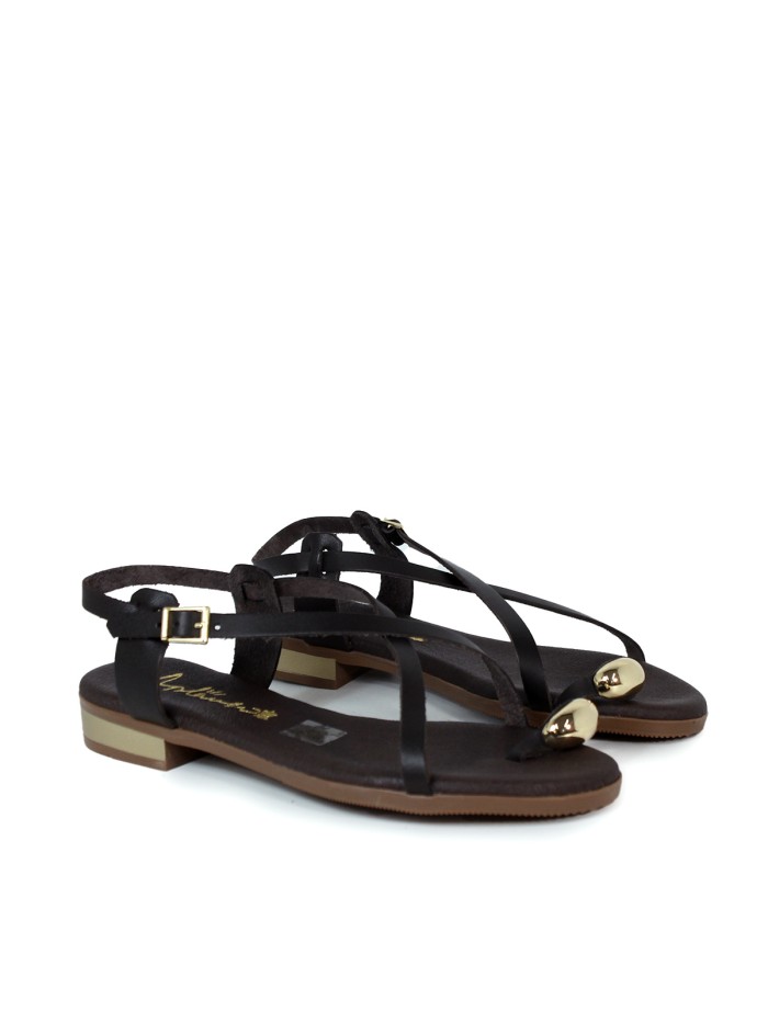 SANDALIAS DE PIEL EN TENDENCIA PARA MUJER APLAUSO 5587 MOKA
