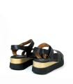 SANDALIAS CONFORT DE PIEL CON VELCRO PARA MUJER APLAUSO 5673 NEGRO