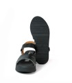 SANDALIAS CONFORT DE PIEL CON VELCRO PARA MUJER APLAUSO 5673 NEGRO
