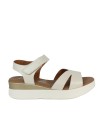 SANDALIAS CONFORTR DE PIEL CON VELCRO PARA MUJER APLAUSO 5673 HIELO