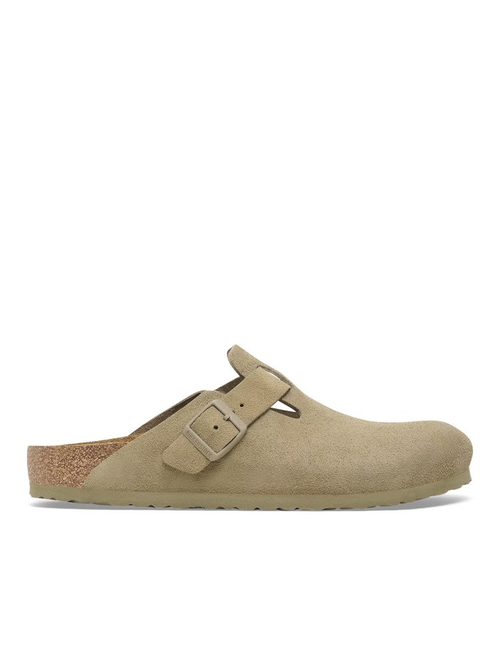 ZUECO DE PIEL DE ANTE UNISEX BIRKENSTOCK BOSTON LEVE 1025844 KAKI